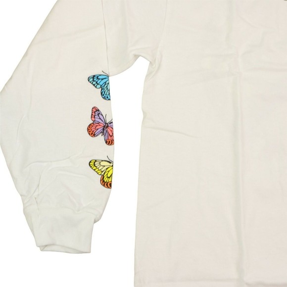 primitive skateboarding t shirt / white color  / long sleeve / butterfly graphic - Picture 4 of 4